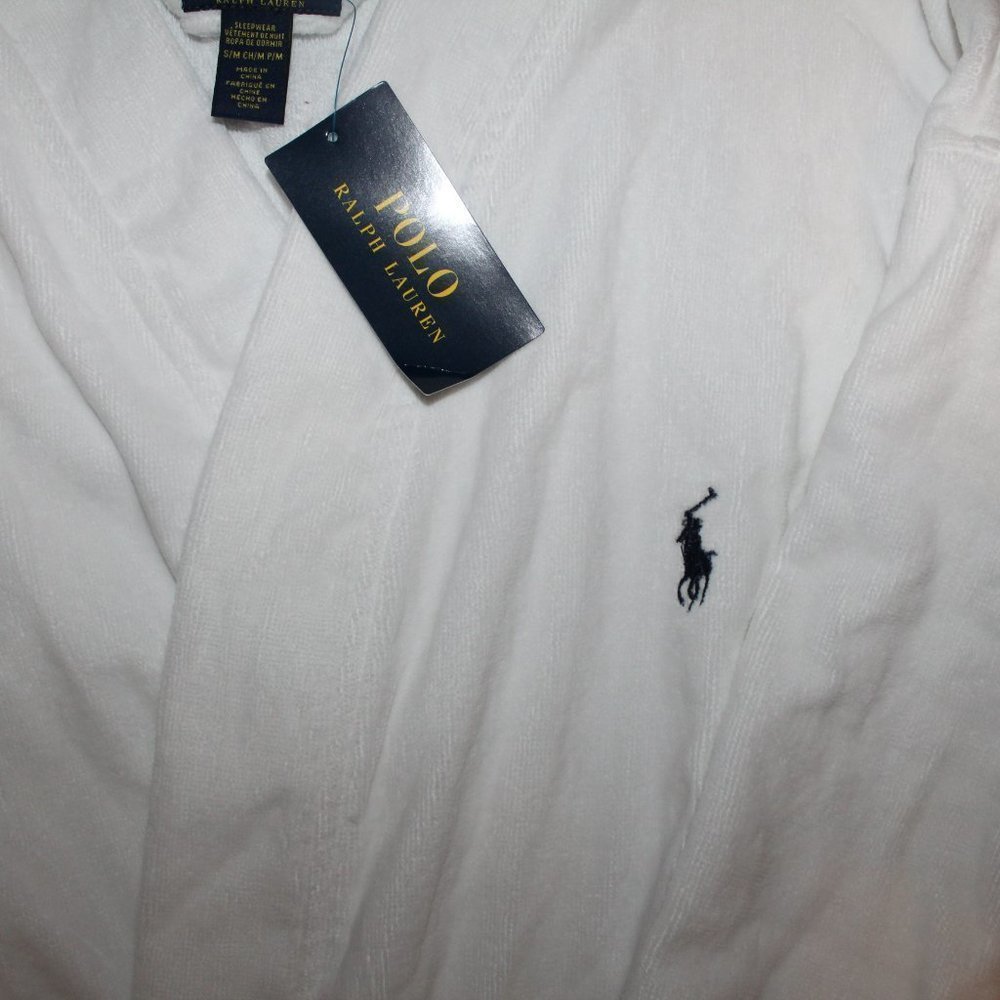 NWT POLO RALPH LAUREN MEN'S PLUSH VELOUR BATH ROBE - Picture 2 of 5